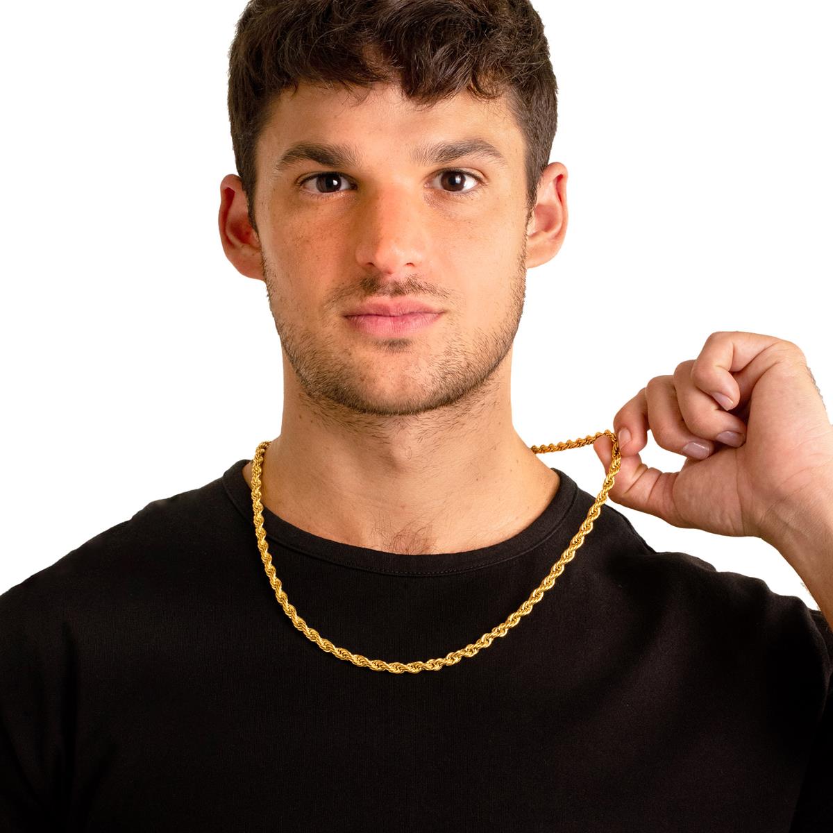 Crucible 6mm Gold Plated Rope Chain 26 Inches – Invicta Jewelry